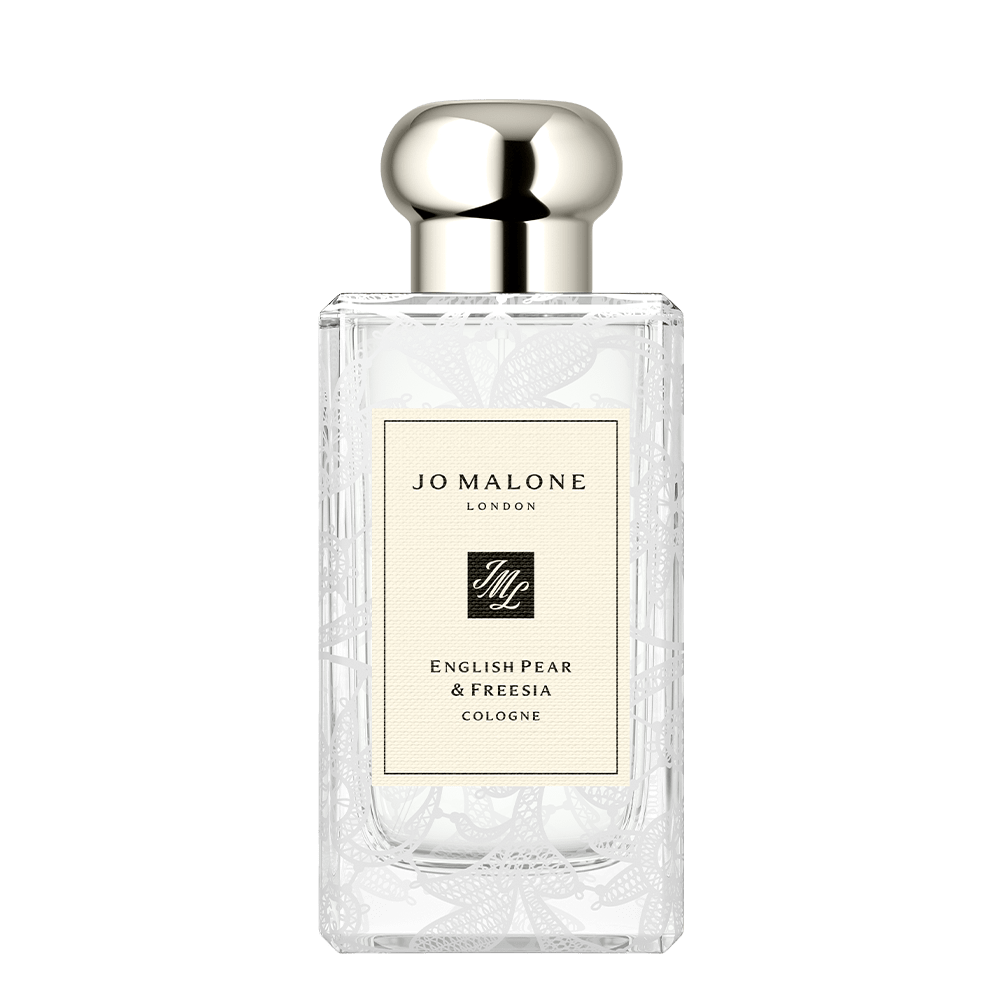 English Pear & Freesia Cologne with Daisy Leaf Lace Design